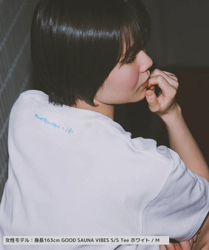 GOOD SAUNA VIBES S/S Tee 9.1oz ホワイト ABiL