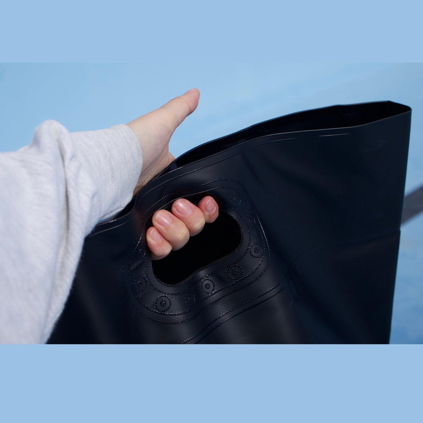 ABiL BOUSUI BAG BLACK 一体型ハンドル 防水PVC素材