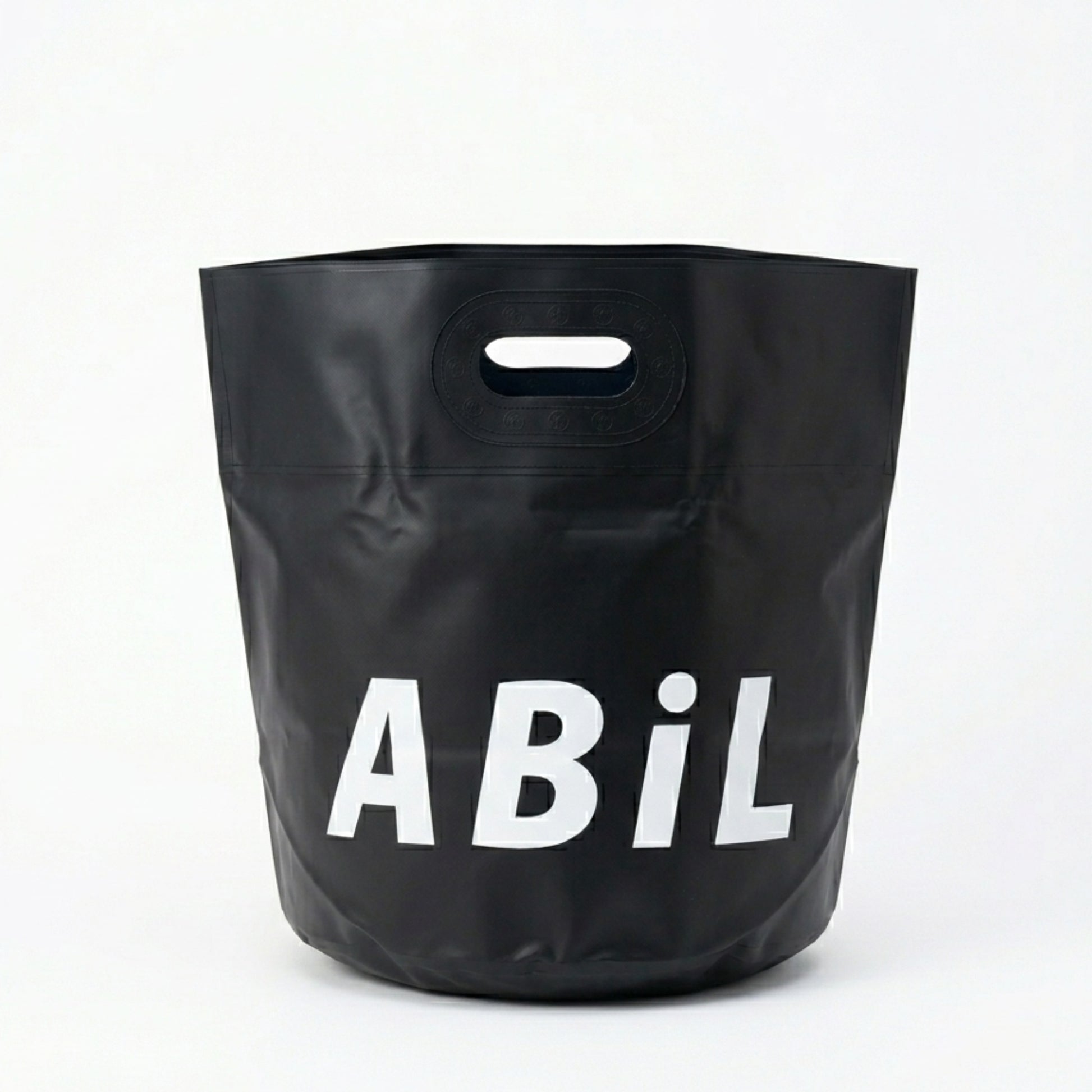 ABiL BOUSUI BAG BLACK 防水PVC素材 25L サウナバッグ 正面