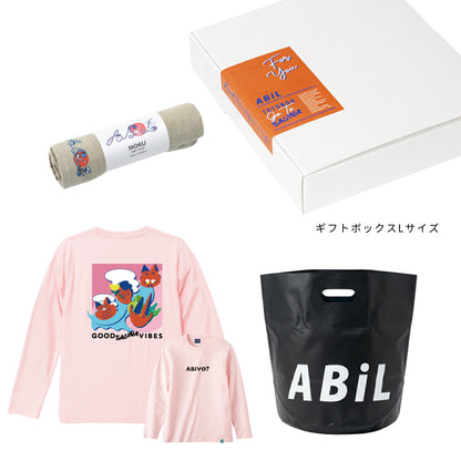 ABiL Sauna Gift ABiYO? L/S Tee BabyPink MOKUタオル Khaki BOUSUI BAG Black ギフトセット