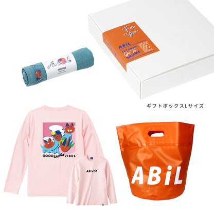 ABiL Sauna Gift ABiYO? L/S Tee BabyPink MOKUタオル BlueGreen BOUSUI BAG Orange ギフトセット
