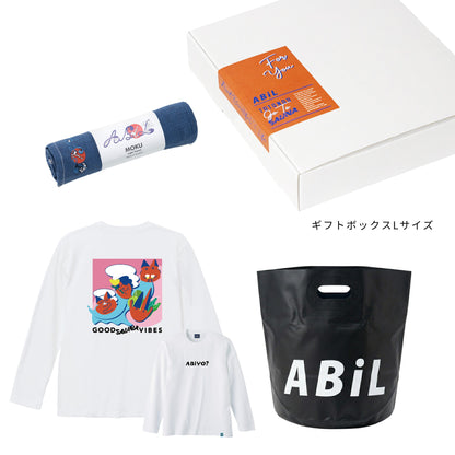 ABiL Sauna Gift ABiYO? L/S Tee White MOKUタオル Navy BOUSUI BAG Black ギフトセット