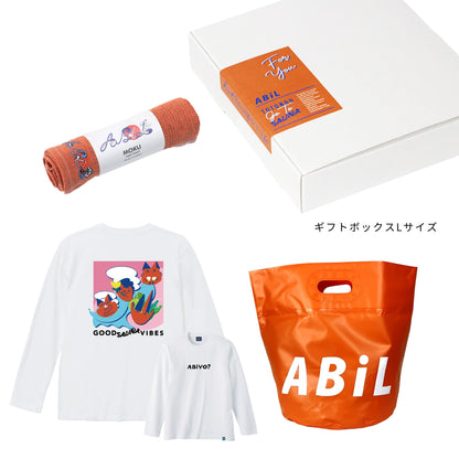 ABiL Sauna Gift ABiYO? L/S Tee White MOKUタオル Orange BOUSUI BAG Orange ギフトセット
