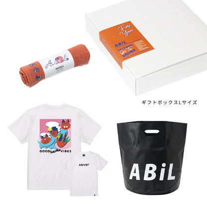 ABiL Sauna Gift ABiYO? S/S Tee White MOKUタオル Orange BOUSUI BAG Black ギフトセット