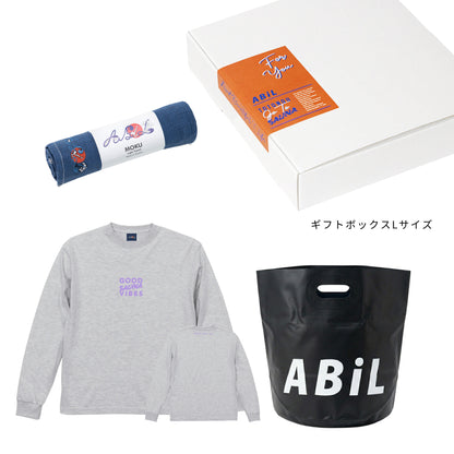 ABiL Sauna Gift GOOD SAUNA VIBES L/S Tee Ash MOKUタオル Navy BOUSUI BAG Black ギフトセット