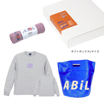 ABiL Sauna Gift GOOD SAUNA VIBES L/S Tee Ash MOKUタオル Pink BOUSUI BAG Blue ギフトセット