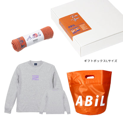 ABiL Sauna Gift GOOD SAUNA VIBES L/S Tee Ash MOKUタオル Orange BOUSUI BAG Orange ギフトセット