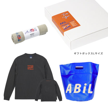 ABiL Sauna Gift GOOD SAUNA VIBES L/S Tee Sumi MOKUタオル Khaki BOUSUI BAG Blue ギフトセット