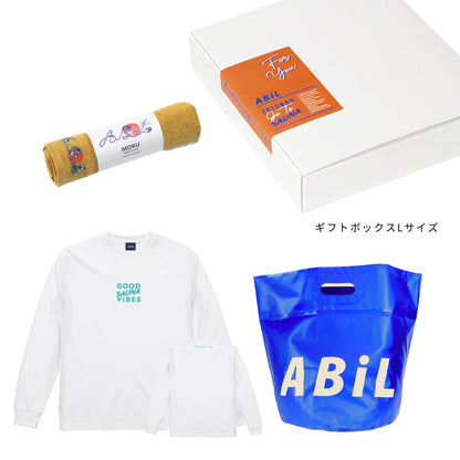 ABiL Sauna Gift GOOD SAUNA VIBES L/S Tee White MOKUタオル Yellow BOUSUI BAG Blue ギフトセット
