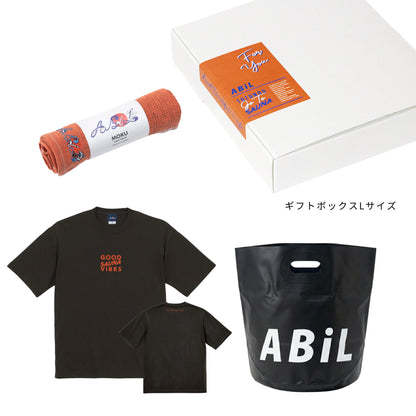 ABiL Sauna Gift GOOD SAUNA VIBES S/S Tee Sumi MOKUタオル Orange BOUSUI BAG Black ギフトセット