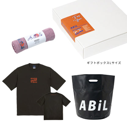 ABiL Sauna Gift GOOD SAUNA VIBES S/S Tee Sumi MOKUタオル Pink BOUSUI BAG Black ギフトセット