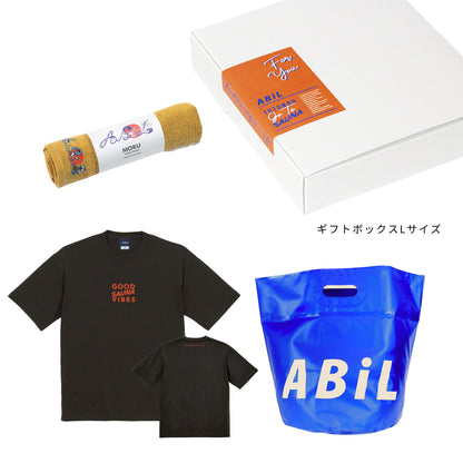 ABiL Sauna Gift GOOD SAUNA VIBES S/S Tee Sumi MOKUタオル Yellow BOUSUI BAG Blue ギフトセット