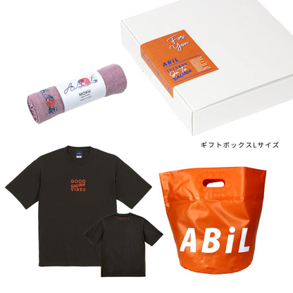 ABiL Sauna Gift GOOD SAUNA VIBES S/S Tee Sumi MOKUタオル Pink BOUSUI BAG Orange ギフトセット