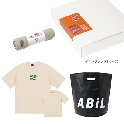 ABiL Sauna Gift GOOD SAUNA VIBES S/S Tee VintageNatural MOKUタオル Khaki BOUSUI BAG Black ギフトセット