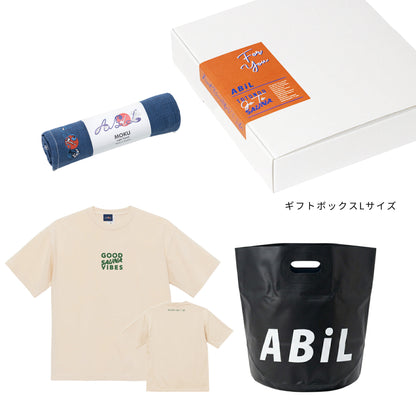 ABiL Sauna Gift GOOD SAUNA VIBES S/S Tee VintageNatural MOKUタオル Navy BOUSUI BAG Black ギフトセット