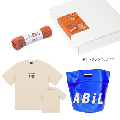 ABiL Sauna Gift GOOD SAUNA VIBES S/S Tee VintageNatural MOKUタオル Orange BOUSUI BAG Blue ギフトセット