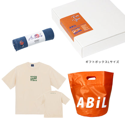 ABiL Sauna Gift GOOD SAUNA VIBES S/S Tee VintageNatural MOKUタオル Navy BOUSUI BAG Orange ギフトセット