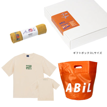 ABiL Sauna Gift GOOD SAUNA VIBES S/S Tee VintageNatural MOKUタオル Yellow BOUSUI BAG Orange ギフトセット
