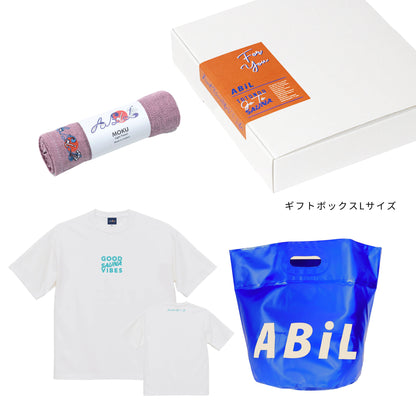 ABiL Sauna Gift GOOD SAUNA VIBES S/S Tee White MOKUタオル Pink BOUSUI BAG Blue ギフトセット