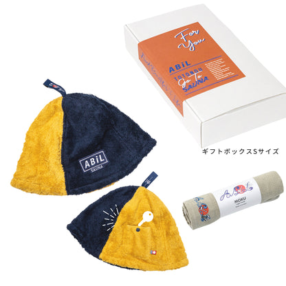 ABiL Sauna Gift サウナハット YellowHalf(2by) MOKUタオル Khaki ギフトセット