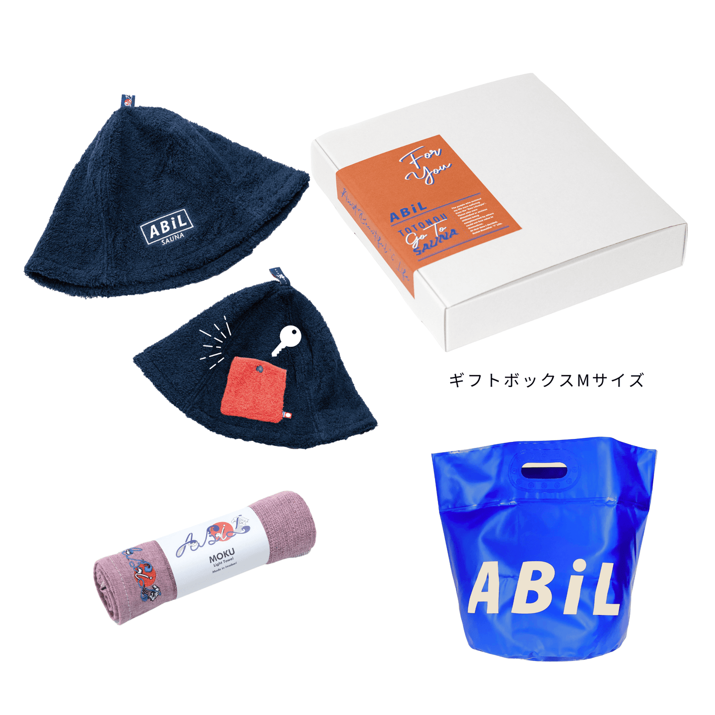 ABiL Sauna Gift｜サウナハット + MOKUタオル + BOUSUI BAG