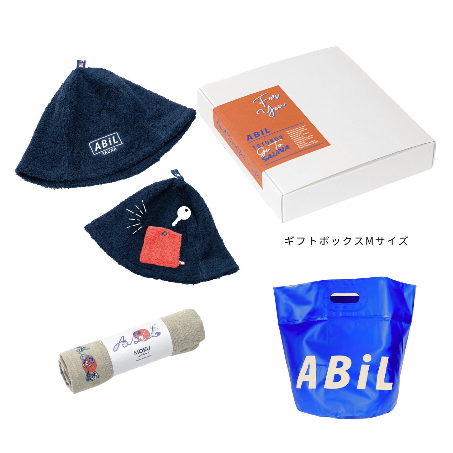 ABiL Sauna Gift｜サウナハット + MOKUタオル + BOUSUI BAG