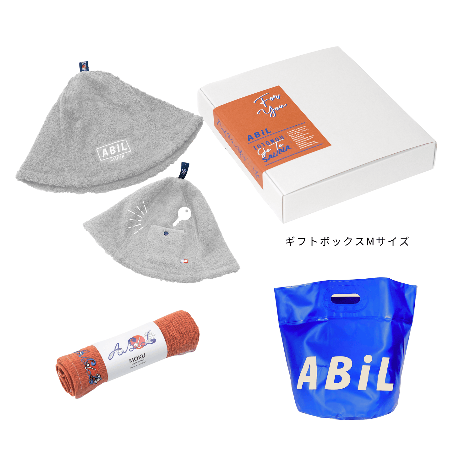 ABiL Sauna Gift｜サウナハット + MOKUタオル + BOUSUI BAG