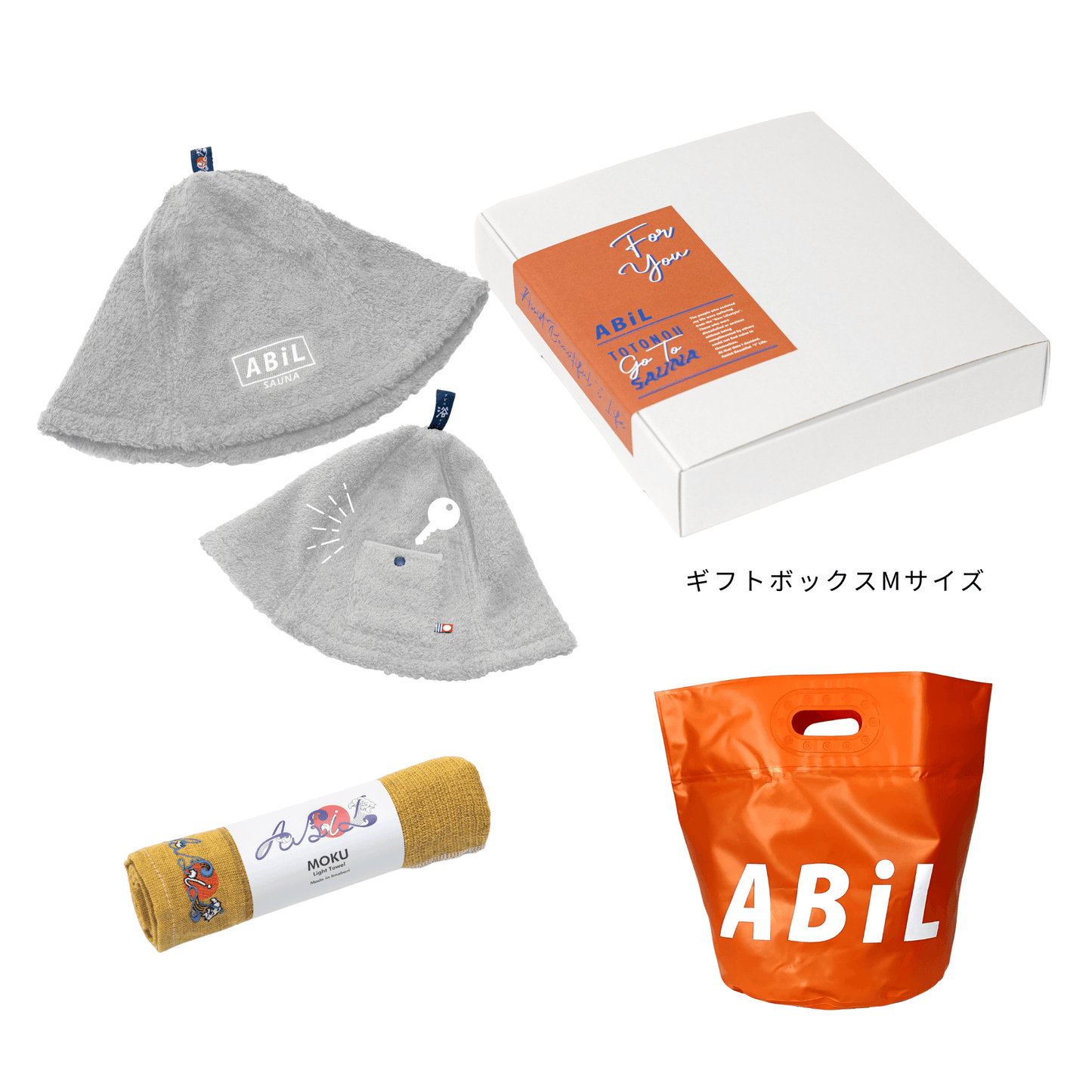ABiL Sauna Gift｜サウナハット + MOKUタオル + BOUSUI BAG