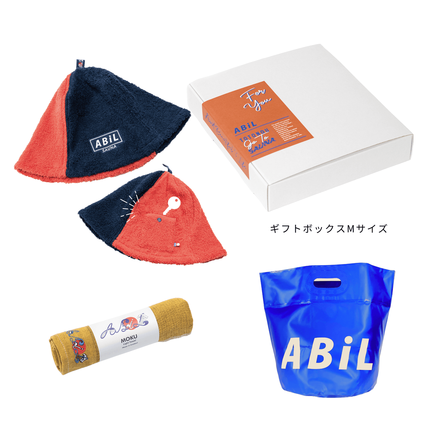 ABiL Sauna Gift｜サウナハット + MOKUタオル + BOUSUI BAG