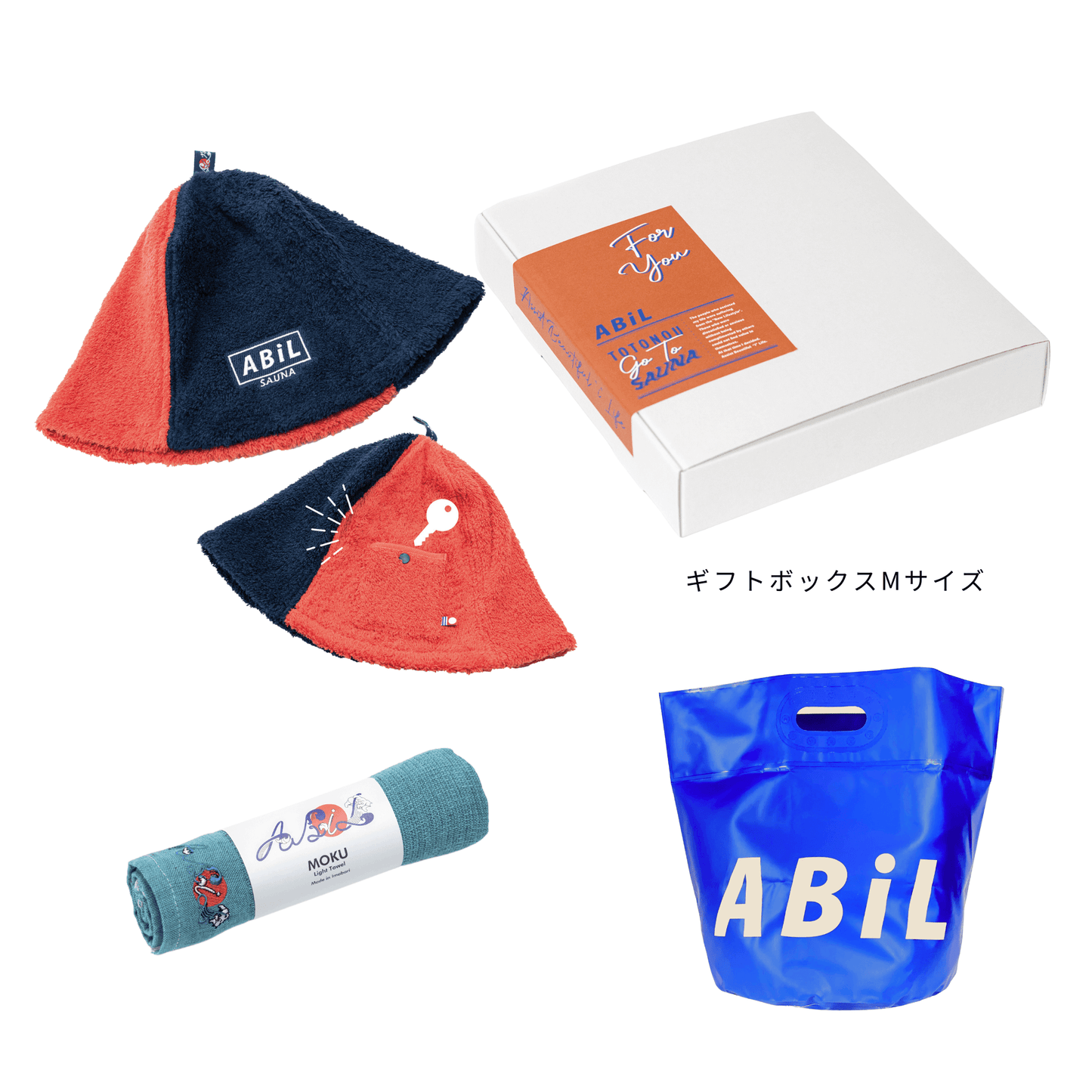 ABiL Sauna Gift｜サウナハット + MOKUタオル + BOUSUI BAG