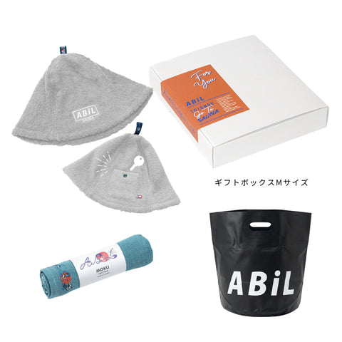 ABiL Sauna Gift サウナハット Gray MOKUタオル BlueGreen BOUSUI BAG Black ギフトセット