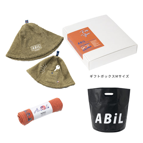 ABiL Sauna Gift サウナハット Moss Green MOKUタオル Orange BOUSUI BAG Black ギフトセット