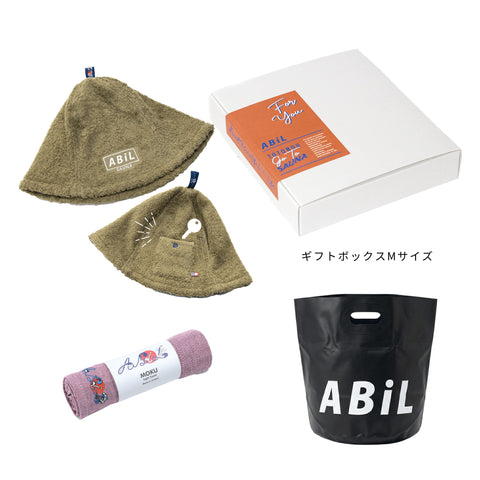 ABiL Sauna Gift サウナハット Moss Green MOKUタオル Pink BOUSUI BAG Black ギフトセット