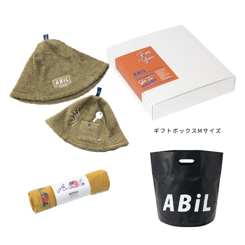 ABiL Sauna Gift サウナハット Moss Green MOKUタオル Yellow BOUSUI BAG Black ギフトセット