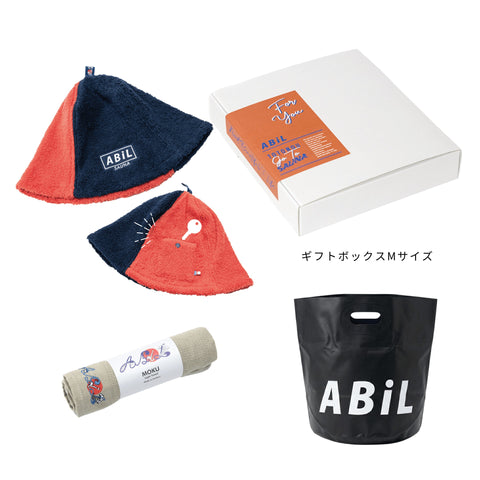 ABiL Sauna Gift サウナハット Harf(2by) MOKUタオル Khaki BOUSUI BAG Black ギフトセット