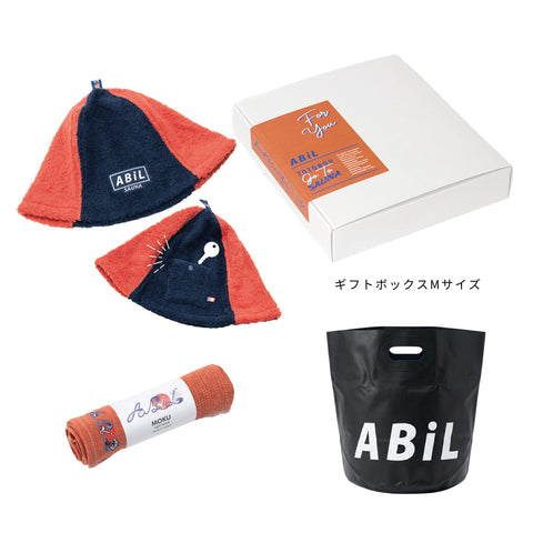 ABiL Sauna Gift サウナハット Crazy(4by) MOKUタオル Orange BOUSUI BAG Black ギフトセット