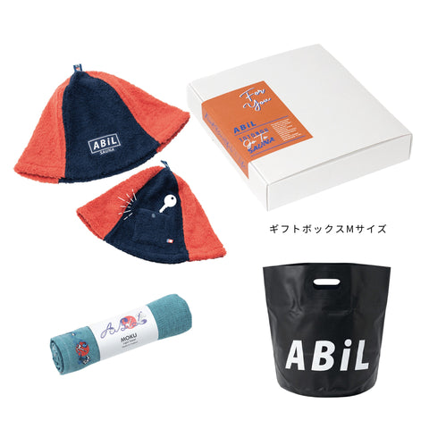 ABiL Sauna Gift サウナハット Crazy(4by) MOKUタオル BlueGreen BOUSUI BAG Black ギフトセット