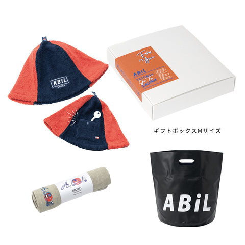 ABiL Sauna Gift サウナハット Crazy(4by) MOKUタオル Khaki BOUSUI BAG Black ギフトセット